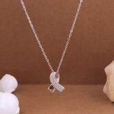 Silver Ribbon Pendant With Chain
